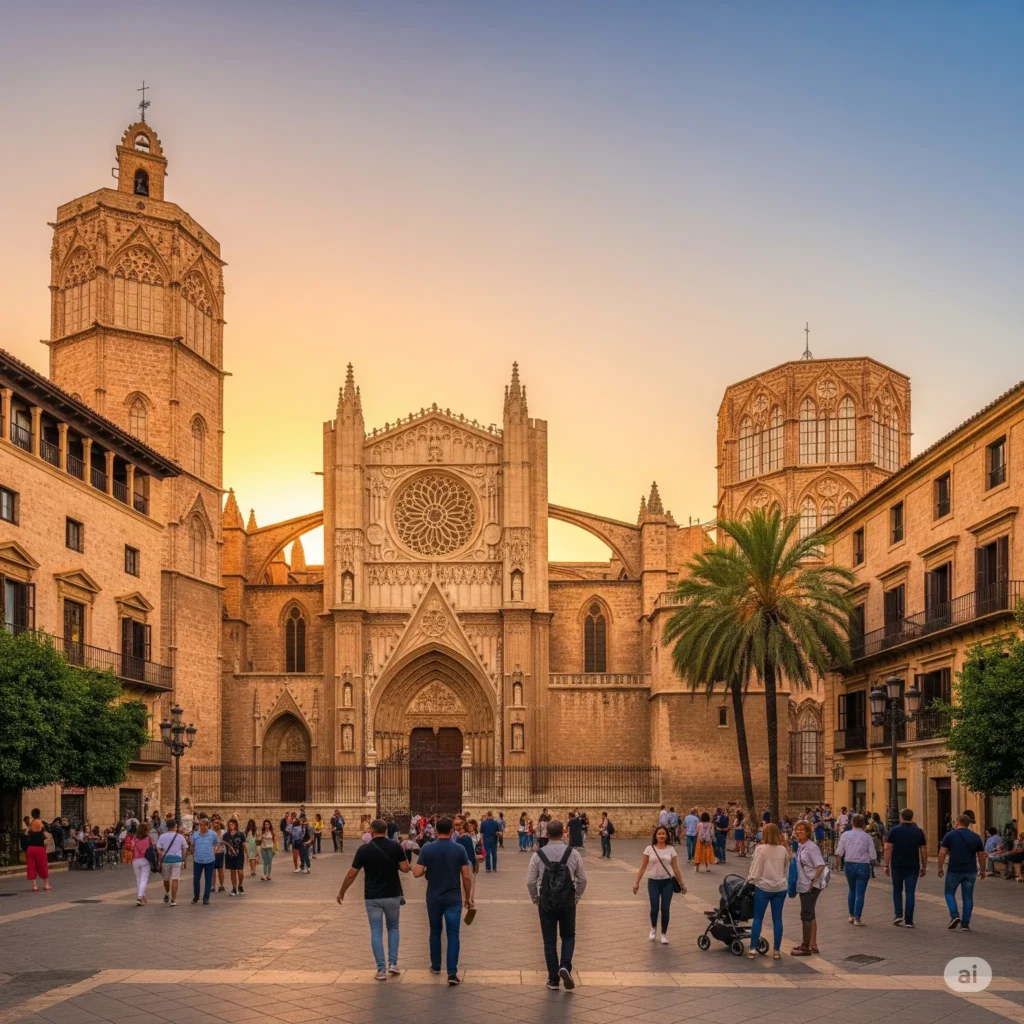 la plaza de la virgen es de los 10 lugares que visitar en valencia
